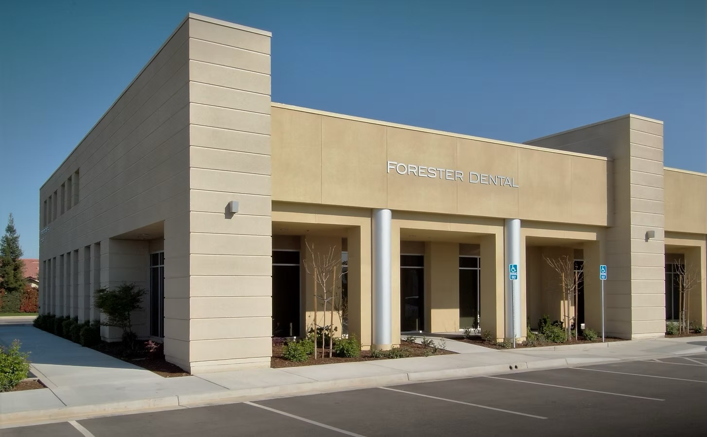 The Forester Dental office building exterior on North Cedar Avenue in Fresno.